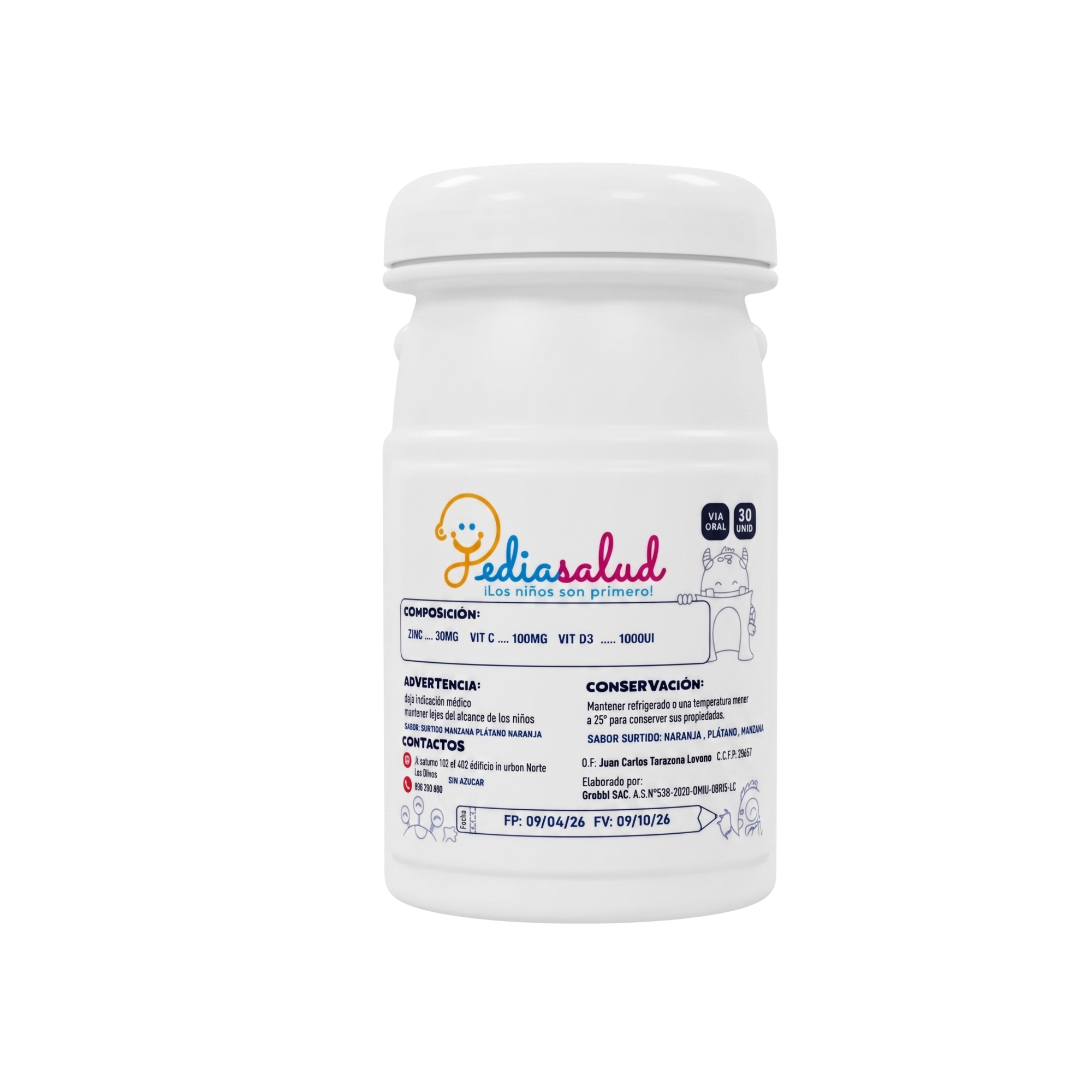zinc 30 gm / vit c 100 gr / vit d3 1000 ui